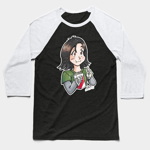 Popcorn Alita Baseball T-Shirt by KranberriJam